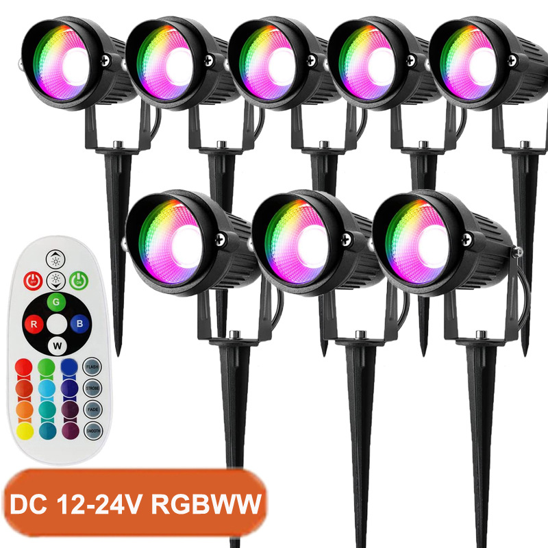12v 잔디 램프 rgb 8 팩