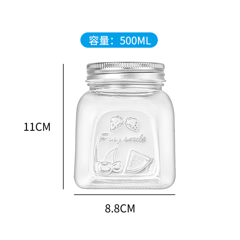500ml 은색 캡(60개/상자), 투명;