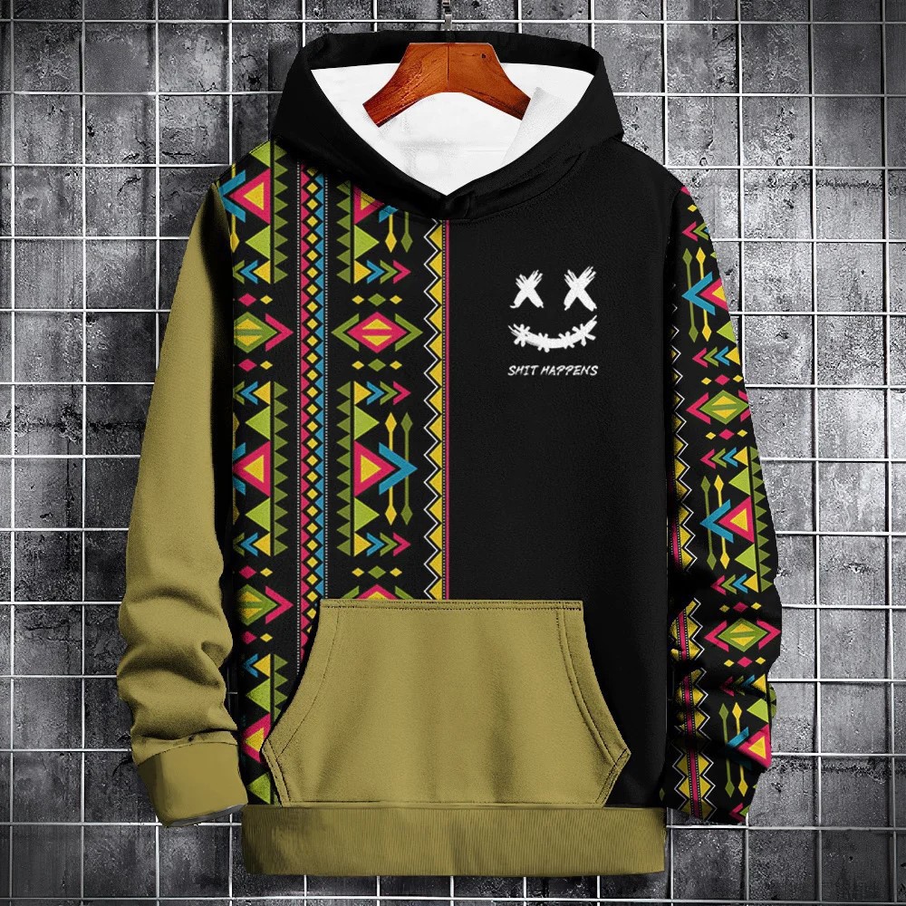 Men's Hooded Sweatshirt Retro Pattern Hooded Cartoon Pattern Print Daily Casual Pullover Sports Hooded Sweatshirt