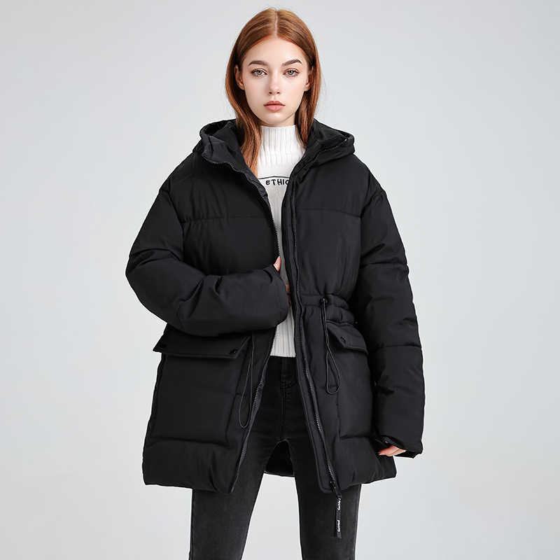 连帽羽绒棉服外套女冬季新款工装宽松大码显瘦简约减龄加厚面包服|undefined