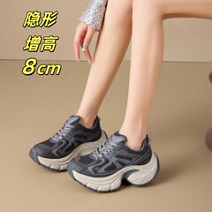 内增高巴黎老爹鞋女2025秋新款休闲运动鞋韩版百搭显脚小厚底跑鞋