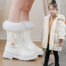 女童靴子秋冬季2025新款韩版中大童加厚保暖公主靴棉靴儿童雪地靴
