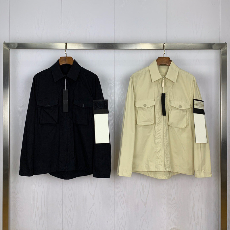 High-Quality Trendy Brand Ghost Compass Badge Work Jacket for Men and Women Couple Compass Armband Loose Casual Shirt