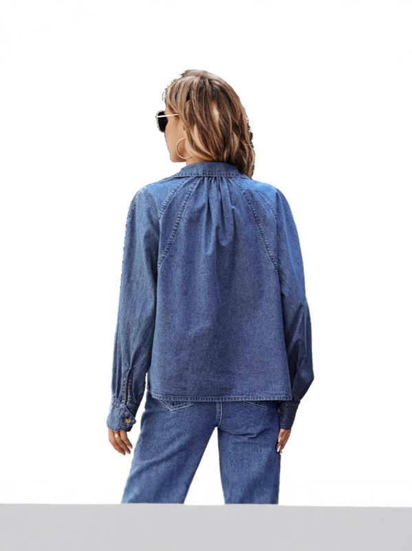スポット-35617 # Amazonヨーロッパとアメリカのクロスボーダーレディースレトロファッション多用途ルーズ薄手デニムジャケット|undefined