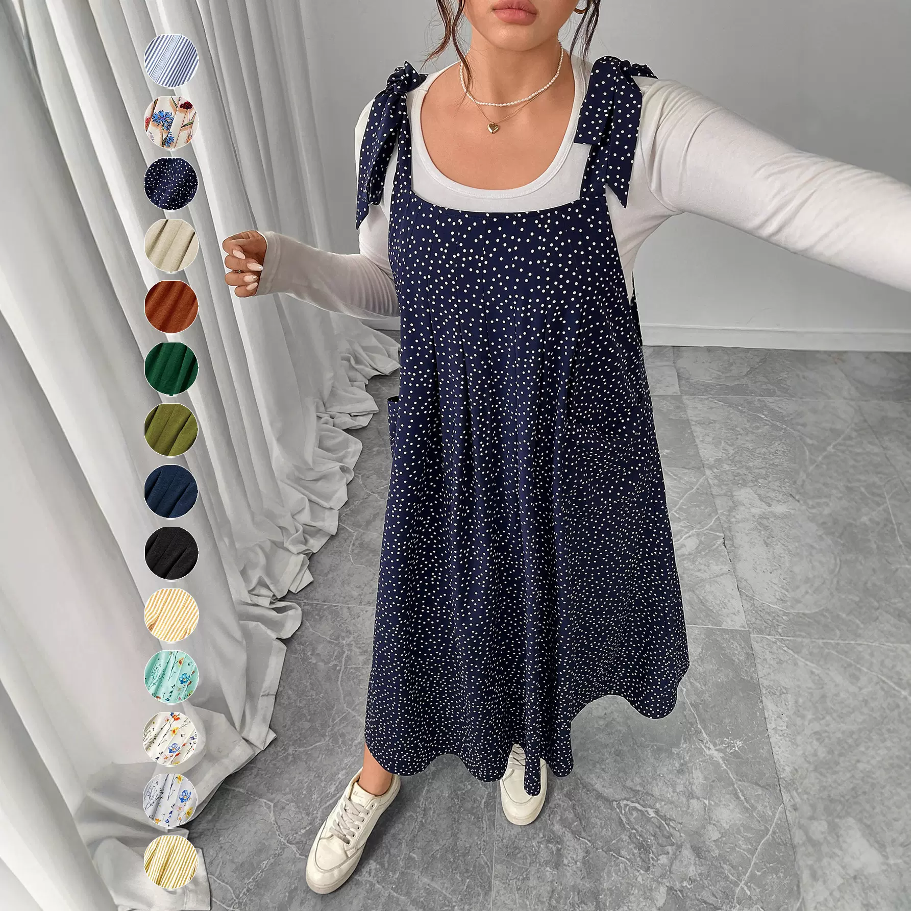 速卖通亚马逊现货夏季新款女士大码胖mm时尚欧美纯色吊带连体裙女