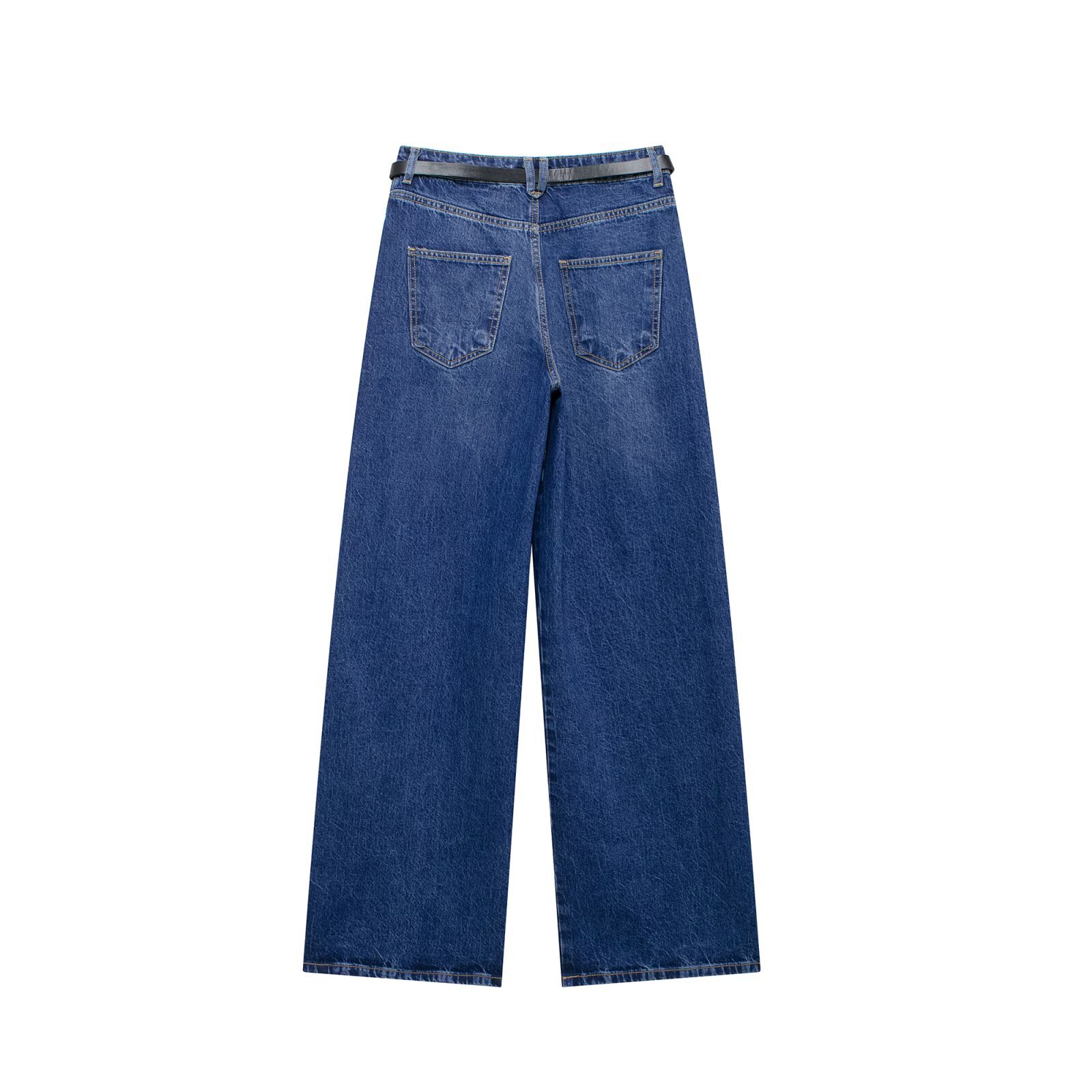 Completo due pezzi in denim da donna top smanicato e pantaloni_voghion.com