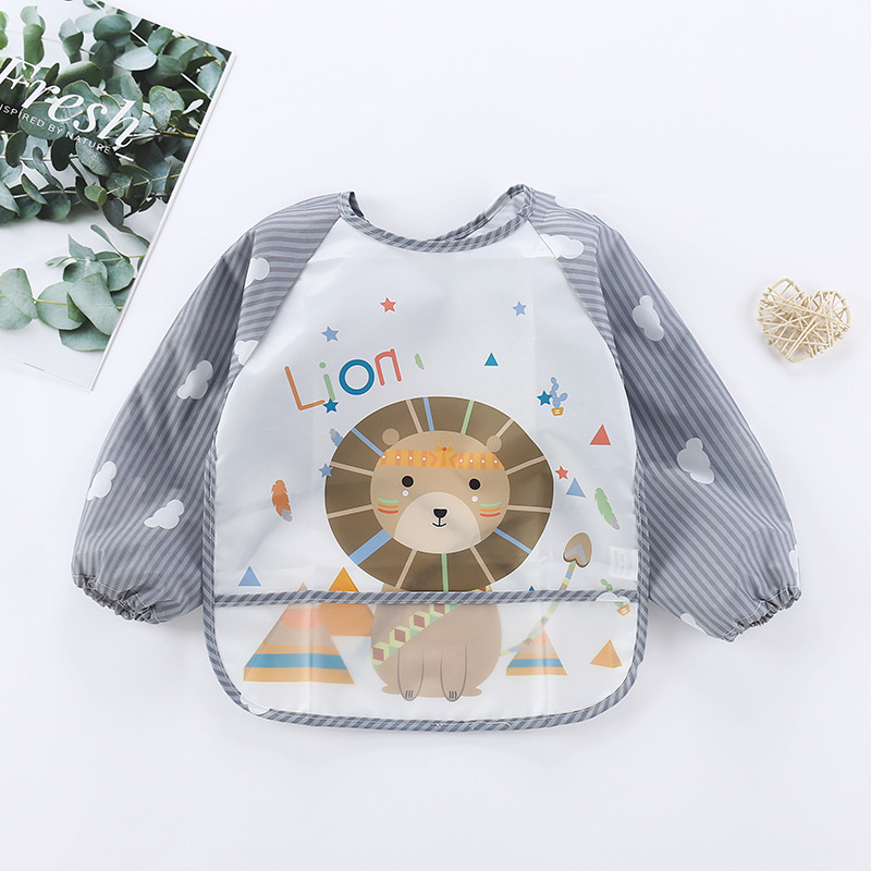 Baby reverse wear children's long-sleeve cover-up, unisex baby eating clothes, infant bib, painting clothes