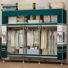 简易衣柜卧室家用合金接头钢管衣柜出租房用结实耐用收纳衣橱K23