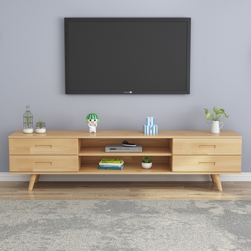 armario de televisión de madera sólida combinación de mesa de té nórdica moderna y simple armario de almacenamiento doméstico pequeño