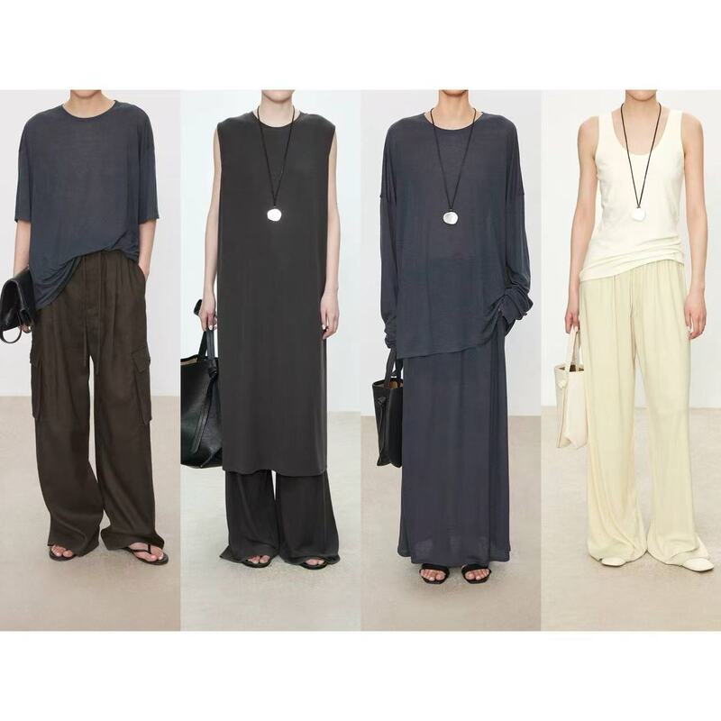 【Main Recommendation】26 Early Spring New Style Fine-Spun Skin-Feel Silk Acetate Tencel Short-Sleeve Air Pants Dress Set 【Main Recommendation】26 Early Spring New Style Fine-Spun Skin-Feel Silk Acetate Tencel Short-Sleeve Air Pants Dress Set