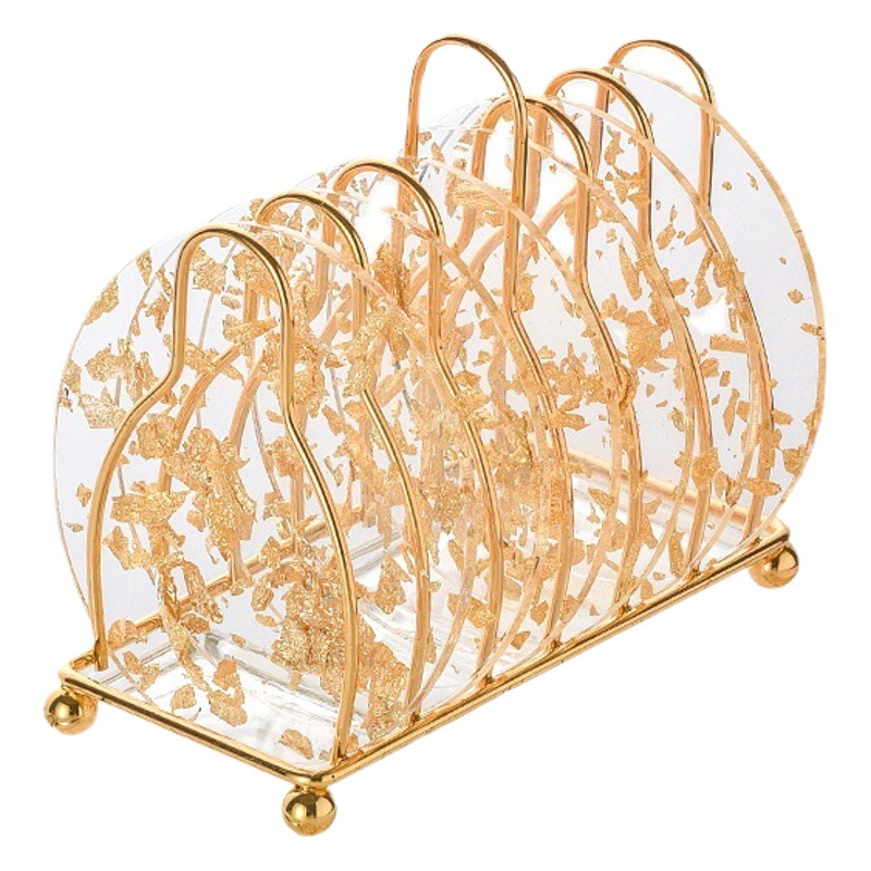 Acrílico montaña ligera de lujo traje de lámina de oro anti-escaldado nórdico creativo hogar estera de aislamiento estera tetera estera ceremonia del té mat