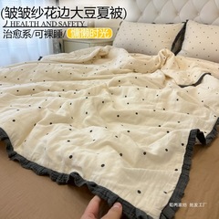 Za类纯棉夏凉被全棉可机洗空调被四件套凉被双人春秋单人夏薄被子