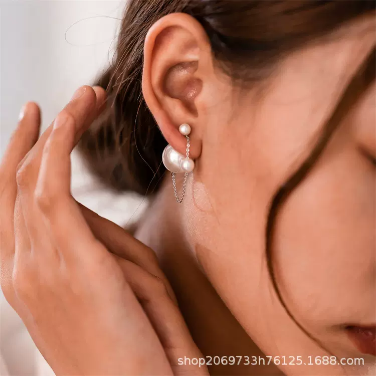 法式复古一款两戴珍珠耳环气质百搭网红同款高级感耳坠耳饰耳线女