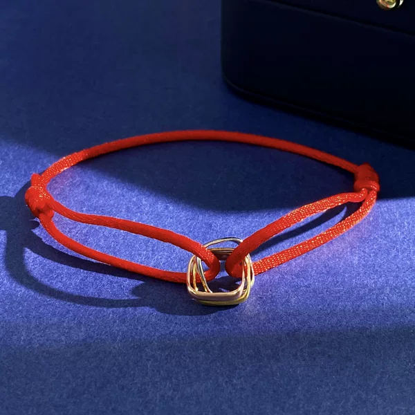 Glossied Square Small Three-Ring Three-Color Ring Bracelet Simple All-Match Lovers Ring-and-Ring New Bracelet