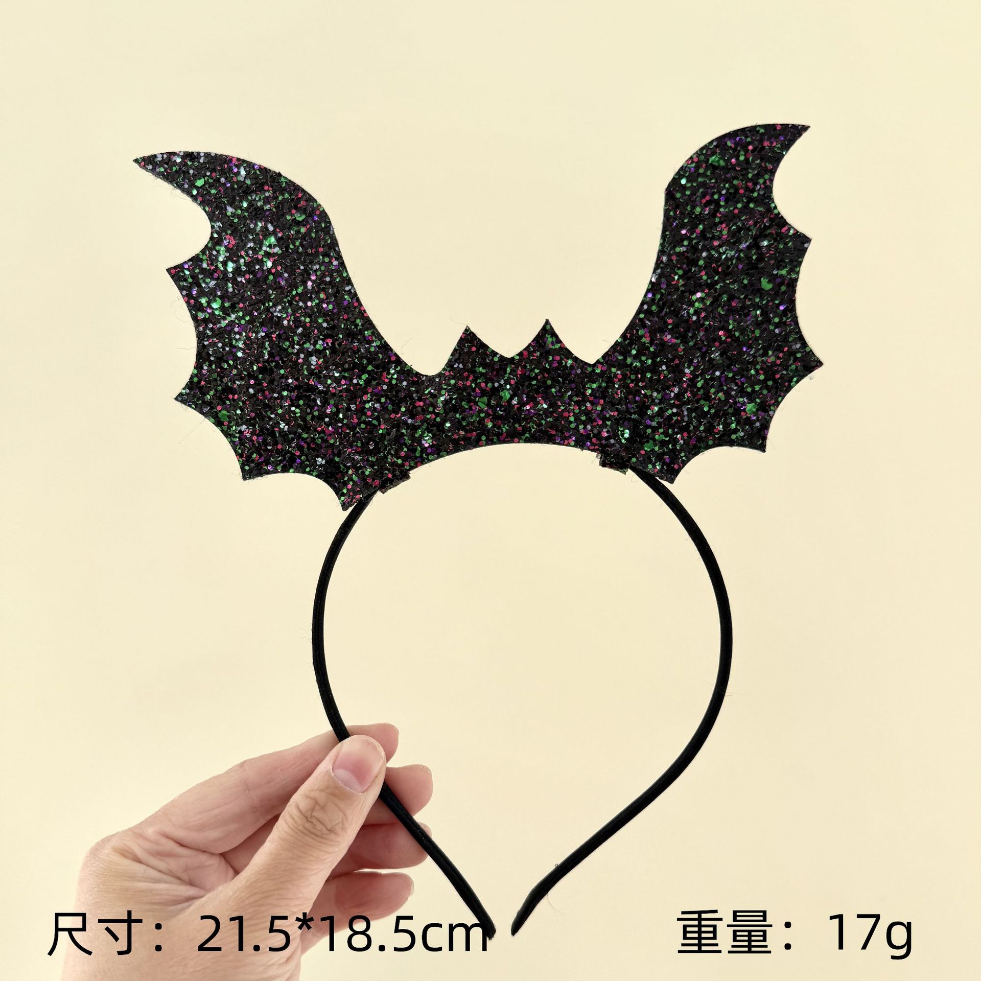 대형 스팽글 배트 머리띠