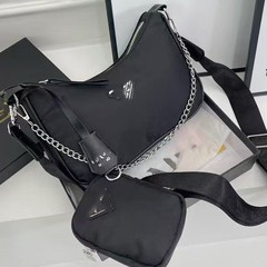 P家三合一バッグ女性ナイロン脇下バッグ新型斜め掛け高級感小衆防水布チェーンバッグ