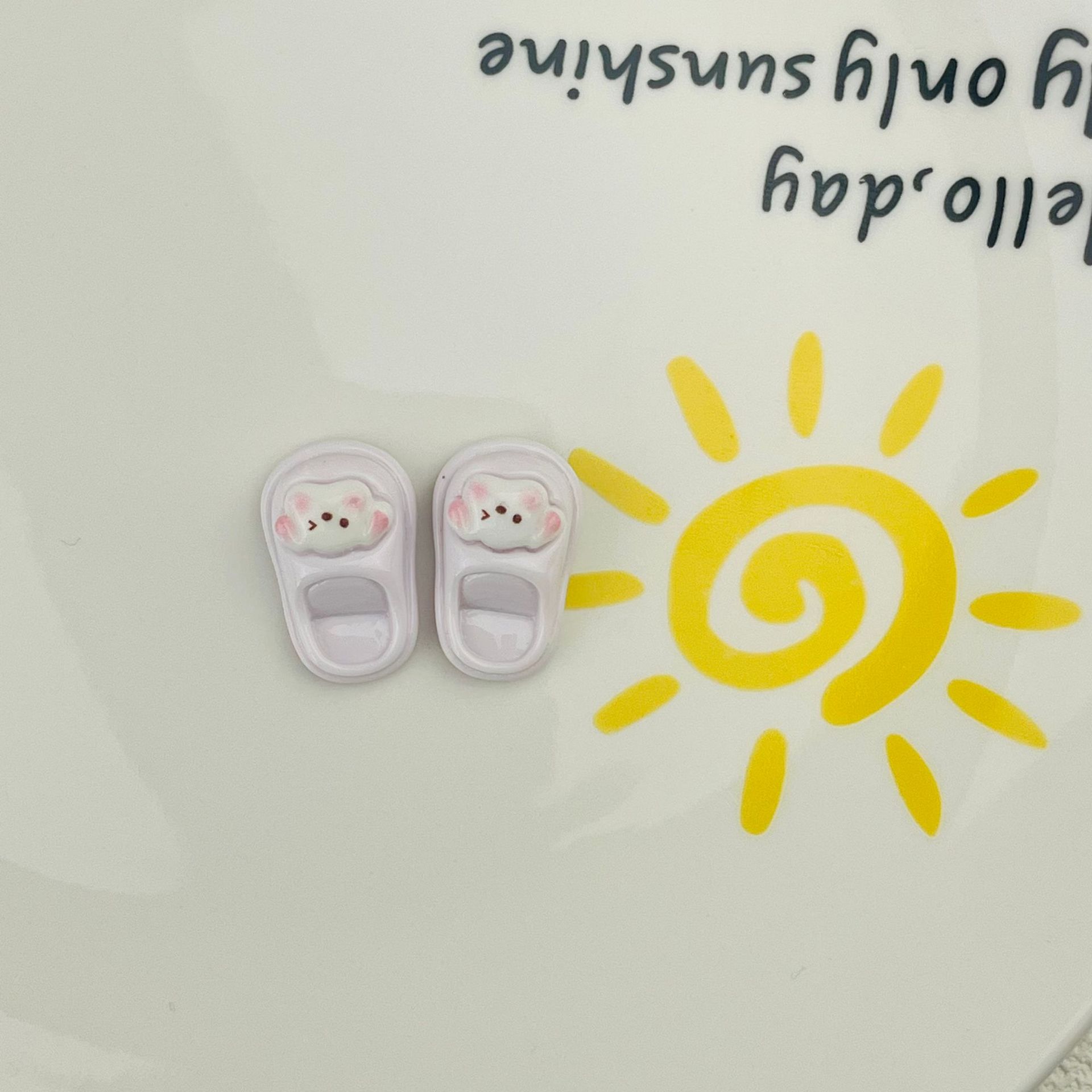 연한 보라색 강아지 슬리퍼