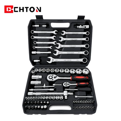 machine repair, made of carbon steel and | Mühərrik tənzimləmə alətləri - 82-piece-set-in-black-and-red-galvanized
