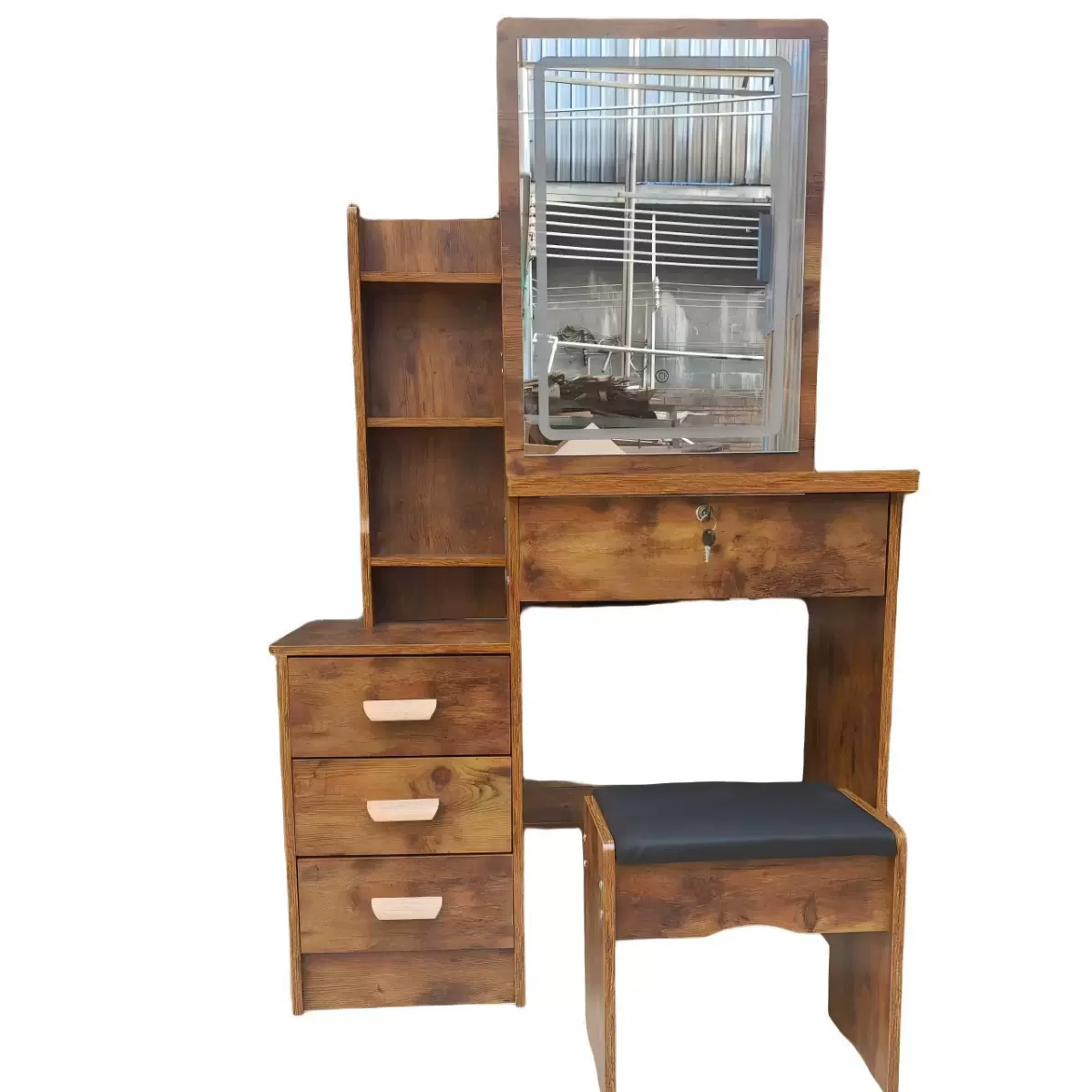 化妆桌跨境卧室现代简约家用梳妆台梳妆凳小凳子简易软包化妆凳