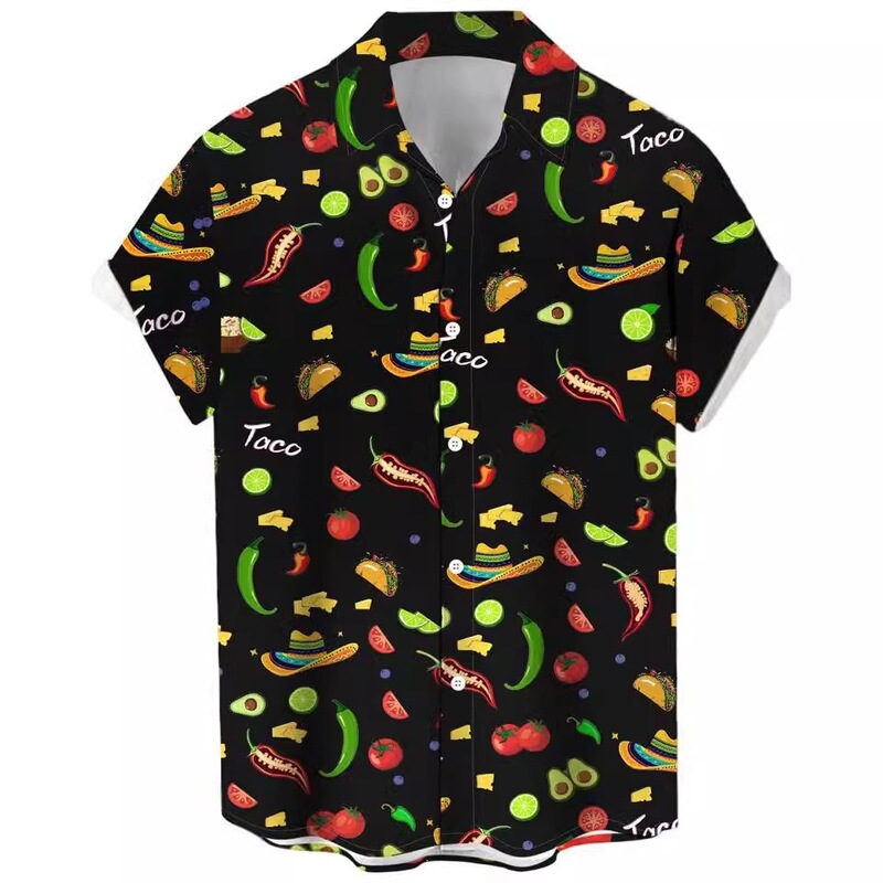 New Fashion Summer Style Casual Independent Brand Hot-Selling Printed Hawaiian Shirt for Men Vacation Seaside Trade Cross-Border Manufacturer