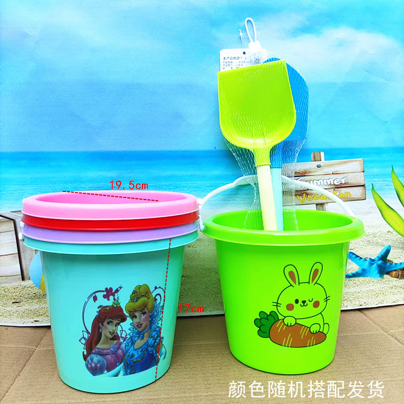 Juguetes de playa para niños al por mayor pala y set de barril castillo caricatura barril costera herramientas de excavación de arena parques puestos