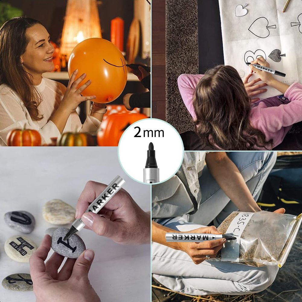 Lápiz de marcado impermeable de secado rápido Lápiz de firma aceitoso de gran capacidad, a prueba de aceite y sin decoloración