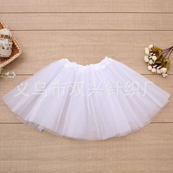 European and American Tutu Girls Princess Skirt Three-Layer Mesh Tutu Skirt Half Skirt Kidsren's Dance Clothing Three-Layer Sand Skirt