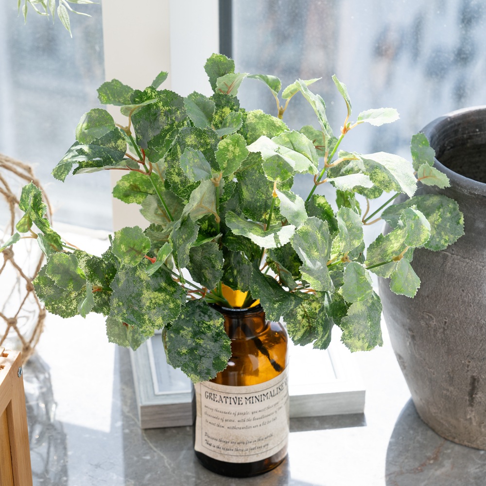 7頭桑椹葉廠家假花樹葉綠植牆配件仿真花出口綠植裝飾MW34541