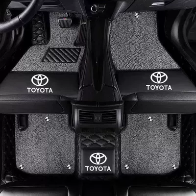 Ayaqaltılar (Kovriklər) — full-coverage car floor mats - rav4-rongfang-with-car-logo-double-layer-black-and-beige