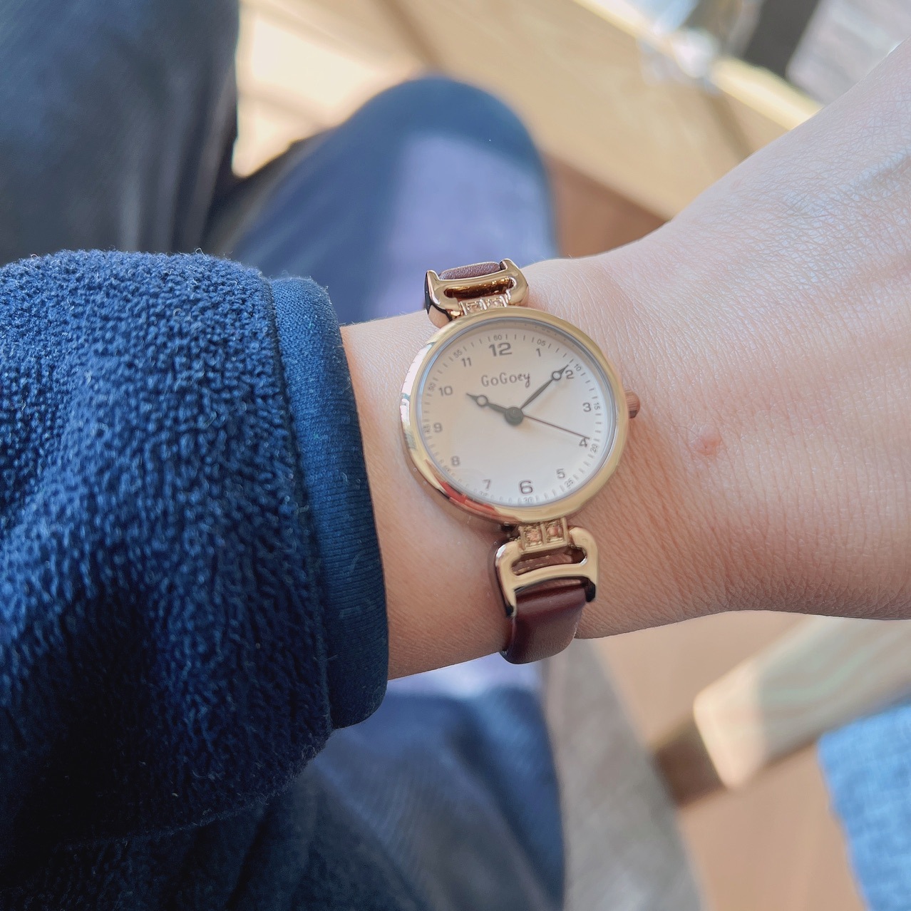 60g Weight Ordinary Glass Mirror Material Imitation Leather Strap Material Watch Classification Pointer+Number Display Type Buckle Buckle Style Round Dial Shape Quartz Movement Women's Gender Casual Solid Color Concealed Buckle Quartz Women's Watches 7