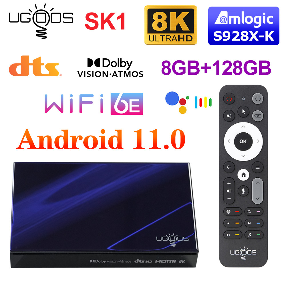 Ugoos Sk1 Tvbox Amlogic S928X-K Android11 Wifi6 Bt5.2 Set-Top Box