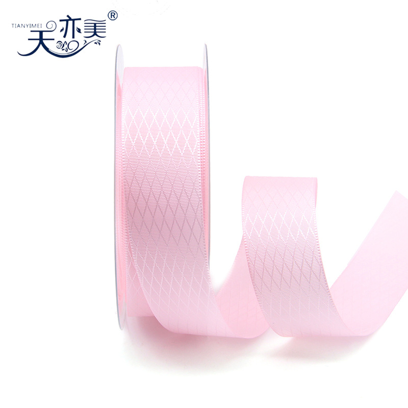 Tianyi Mei venta al por mayor 2,5 cm de gama alta regalo arco cinta caja de regalo embalaje decorativo cuadrado diamante cinta
