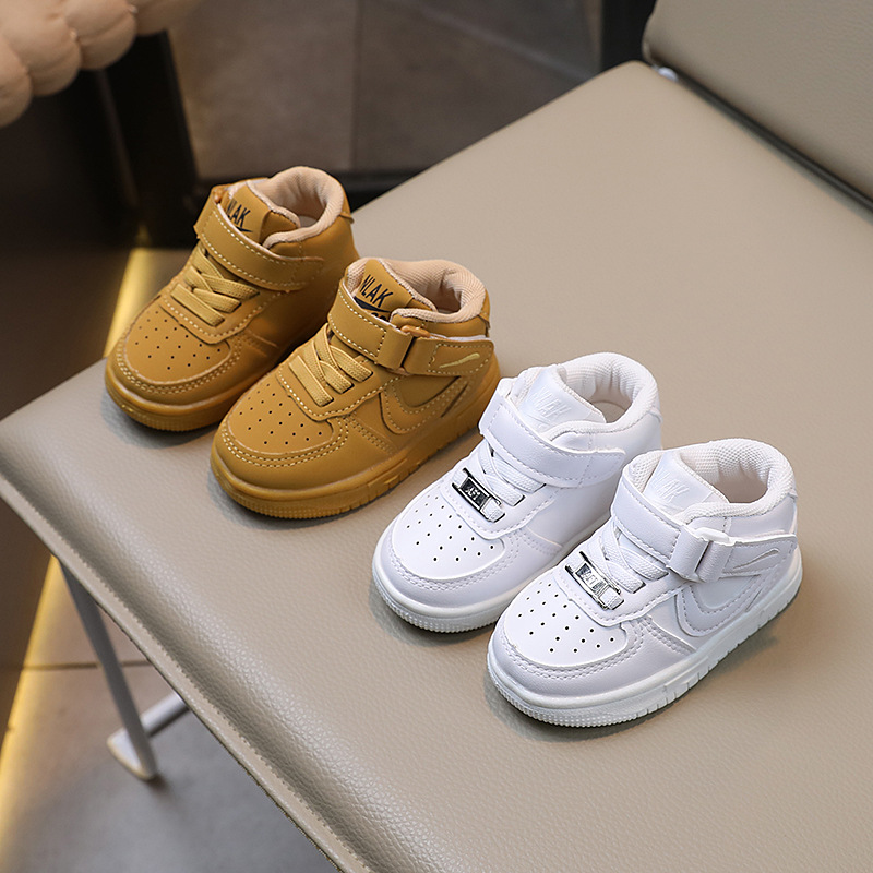 Primavera y otoño nueva zapatilla de deporte para niños zapatillas de deporte altas para niños zapatos blancos para niñas zapatos para niños de estilo coreano zapatos de baloncesto para niños