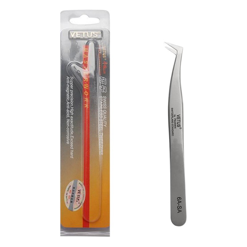 Wholesale grafting eyelash VETUS-SA stainless steel genuine goods tweezers beauty eyelashes false eyelashes anti-static high precision tweezers