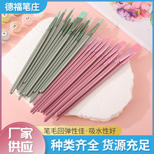 跨境美术油画笔diy美术生用画室培训学生画笔6支套装水彩画笔套装