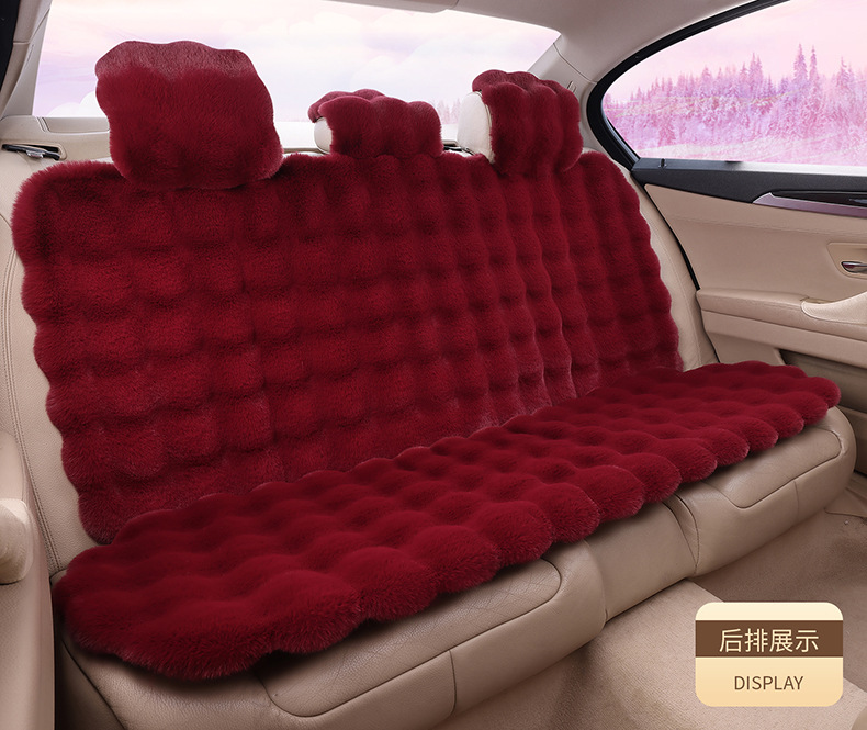 Amazon's New Winter Car Seat Cushion Thickened Bubble Plush Warm Light Luxury Encrypted Anti-Slip Plush Seat Cushion
