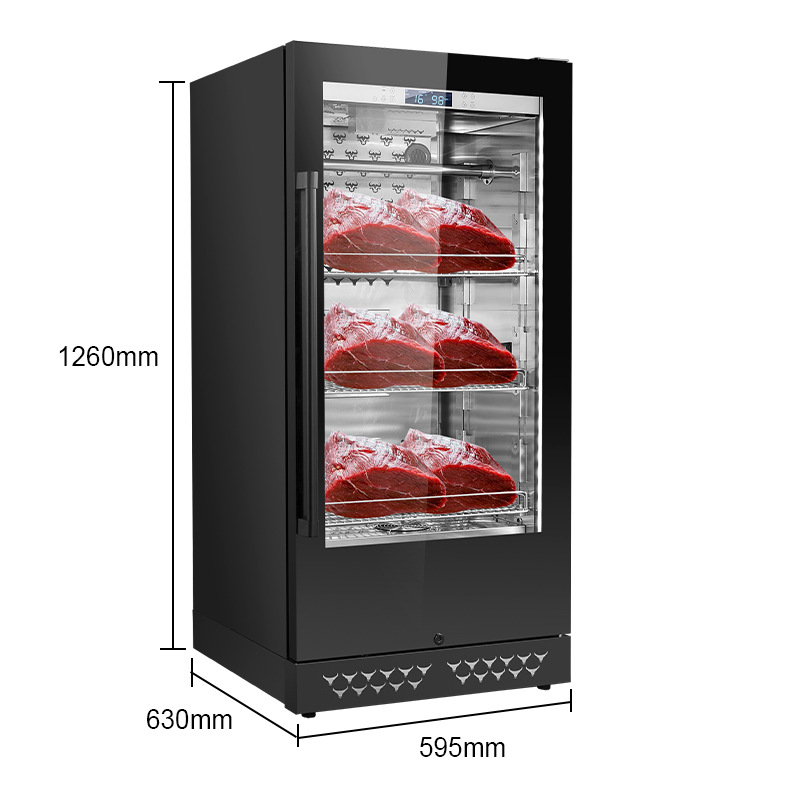 Cámara de maduración de carne, vitrina refrigerada para restaurante, uso comercial, fuente de alimentación de voltaje modificado, desacidificación de carne fresca húmeda, ecológica y de bajo consumo