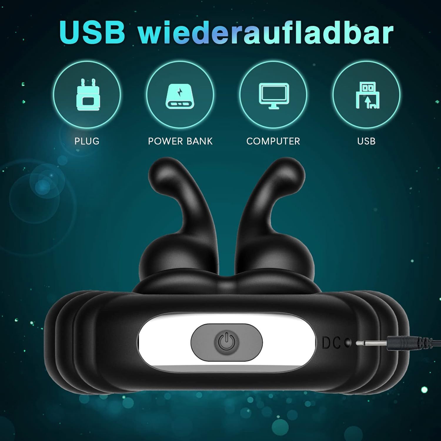 Rechargeable 10-Frequency Vibrating Silicone Lock Ring with Remote Control — detail image 17