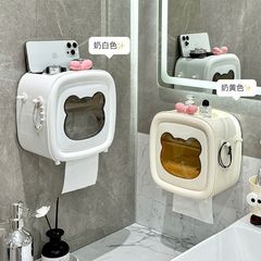 家庭用壁掛け式ティッシュボックス収納浴室トイレ穴なし大容量アニメ装飾ティッシュ防水ボックス