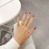 Set, brand ring, Korean style, simple and elegant design, internet celebrity