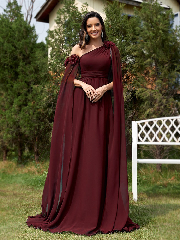 Elegant Women's A-line Chiffon Evening Dress For Formal Banquets_voghion.com