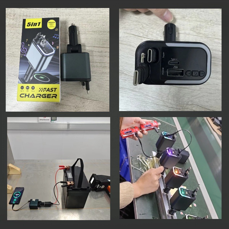 Cargador de automóviles 120W cargador de automóviles móviles línea telescópica encendedor de cigarrillos de automóviles estrella 120W carga rápida image 3