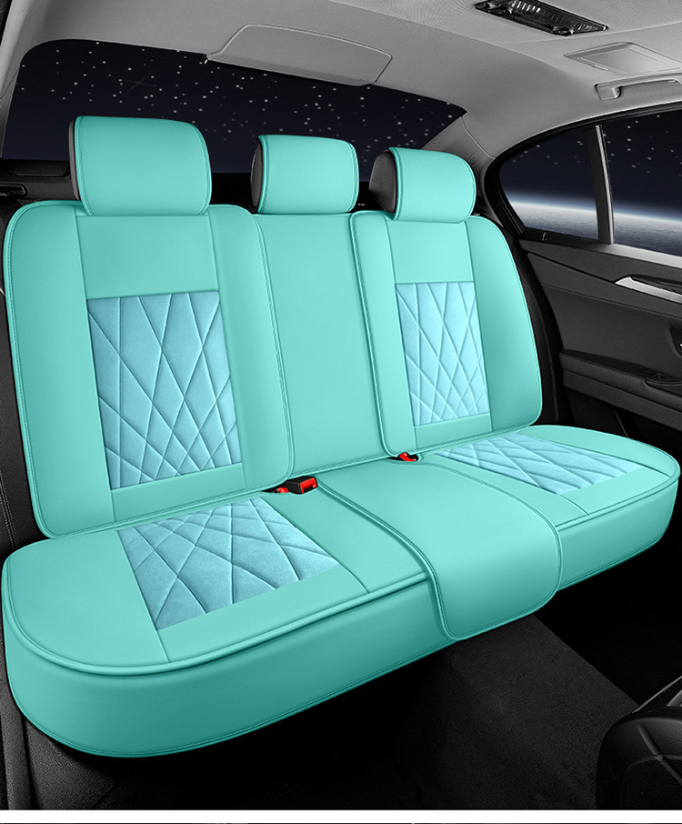 Five-Seater Universal Suede Leather Car Seat Cushion, Fully Enclosed, Wear-Resistant and Comfortable, Universal Car Seat Cover for All Seasons