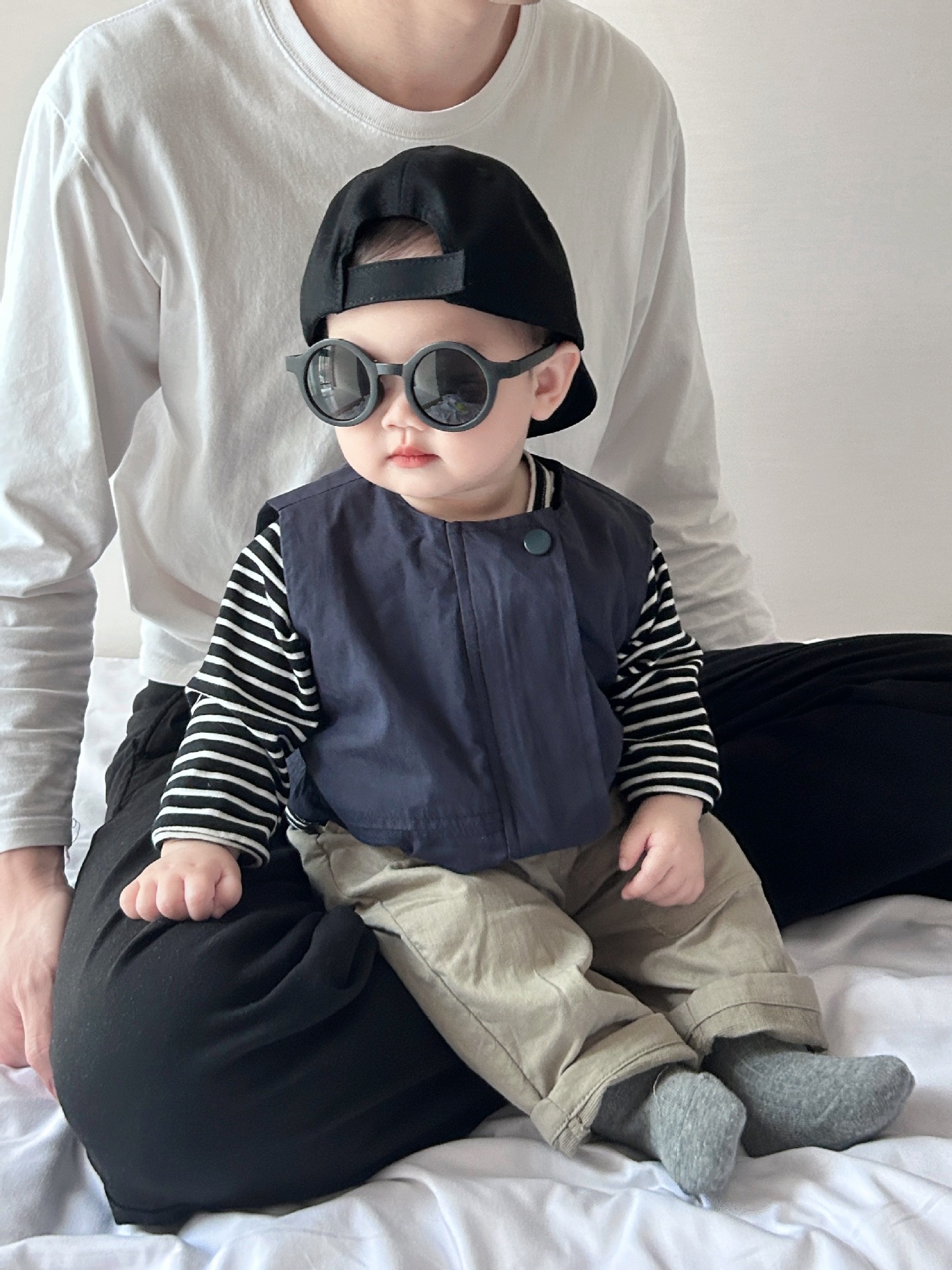 Baby coreano chaleco de algodón retrógrado de primavera variedad abrazadera de caballo recién nacido estilo exterior camisa de hombro de moda