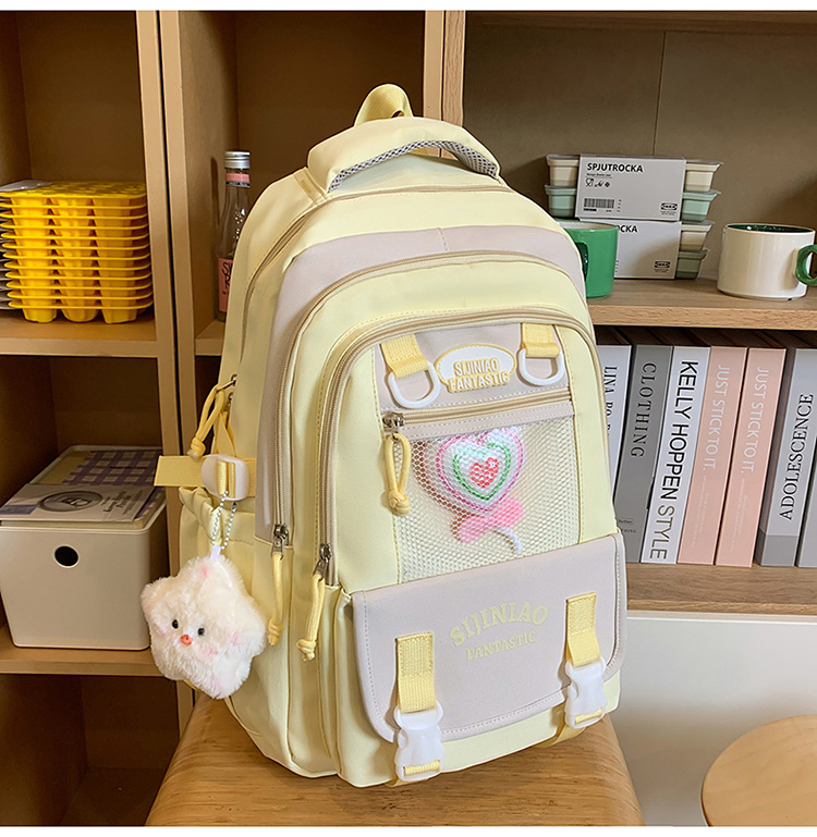 Mochila de alto valor, linda y dulce, mochila de viaje de ocio de gran capacidad, mochila escolar simple y versátil para estudiantes de secundaria