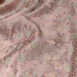 凤穿牡丹 真丝织金提花印花面料 140门幅 新中式服装旗袍汉服布料