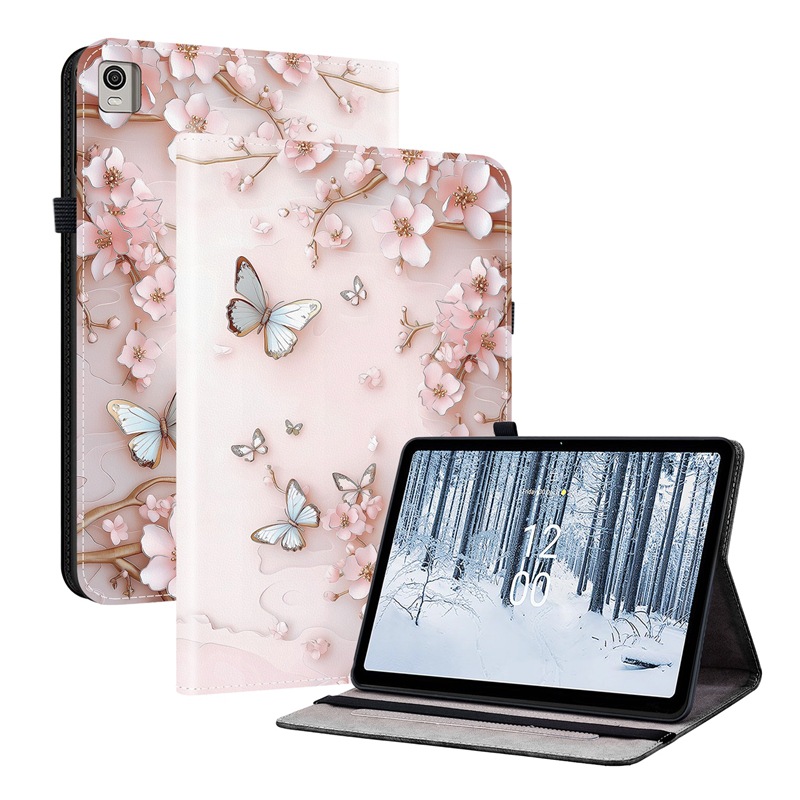 Suitable for Nokia T21 Tablet Leather Case Nokia T10 Cute Pet Flower Painted Side Leather Case Wholesale