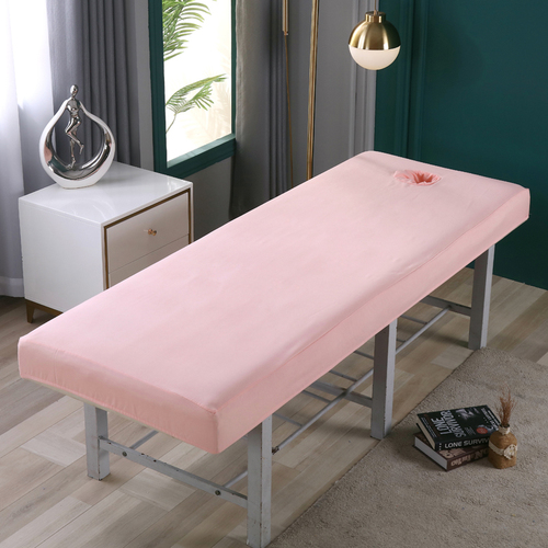 Beauty bed canopy with holes, massage therapy solid color bed cover, beauty salon with hole protective cover dust cover ginger tea