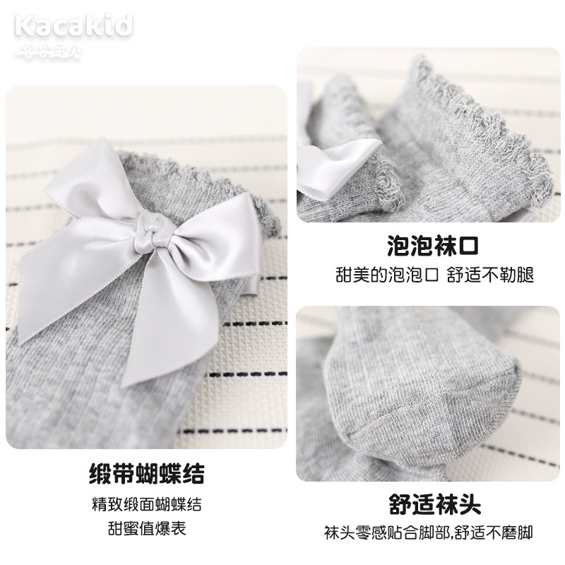 Осенние детские милые цветные knee socks для девочек с бантами, до середины икры, опт