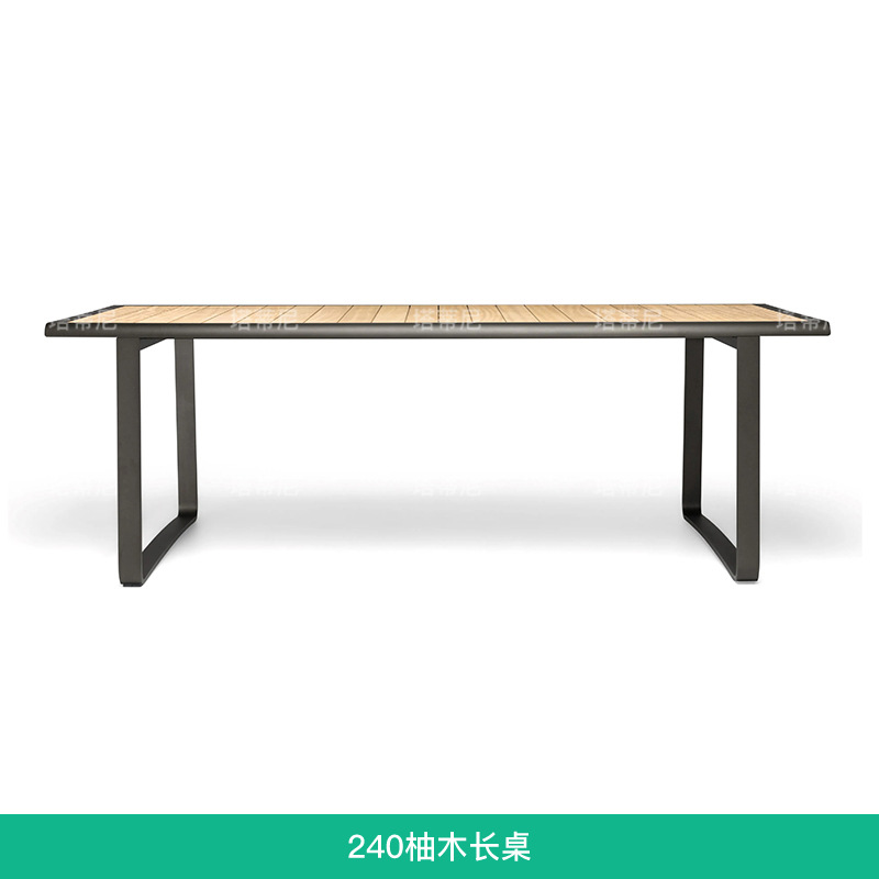 Conjunto de mesa y sillas de ratán para exteriores, mesa moderna y sencilla de aleación de aluminio, mesa larga impermeable para patio de hotel o villa, resistente a la intemperie image 13